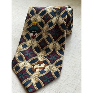 Vintage 1995 Looney Tunes Novelty Tie Bugs Bunny Taz Daffy Duck Cartoon 0355